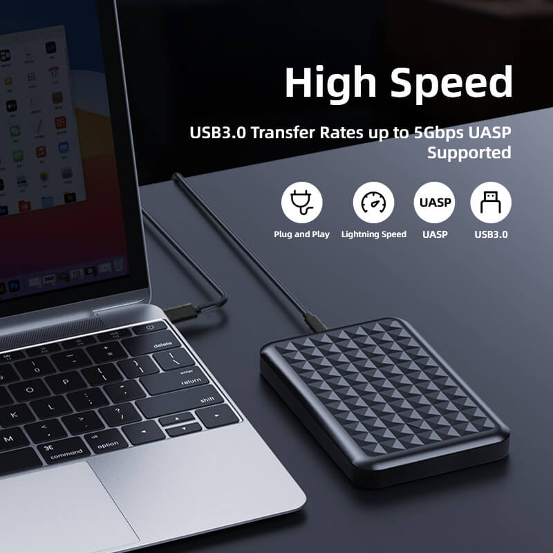 KingSpec 2.5 Inch SATA SSD/HDD Enclosure - Transparent