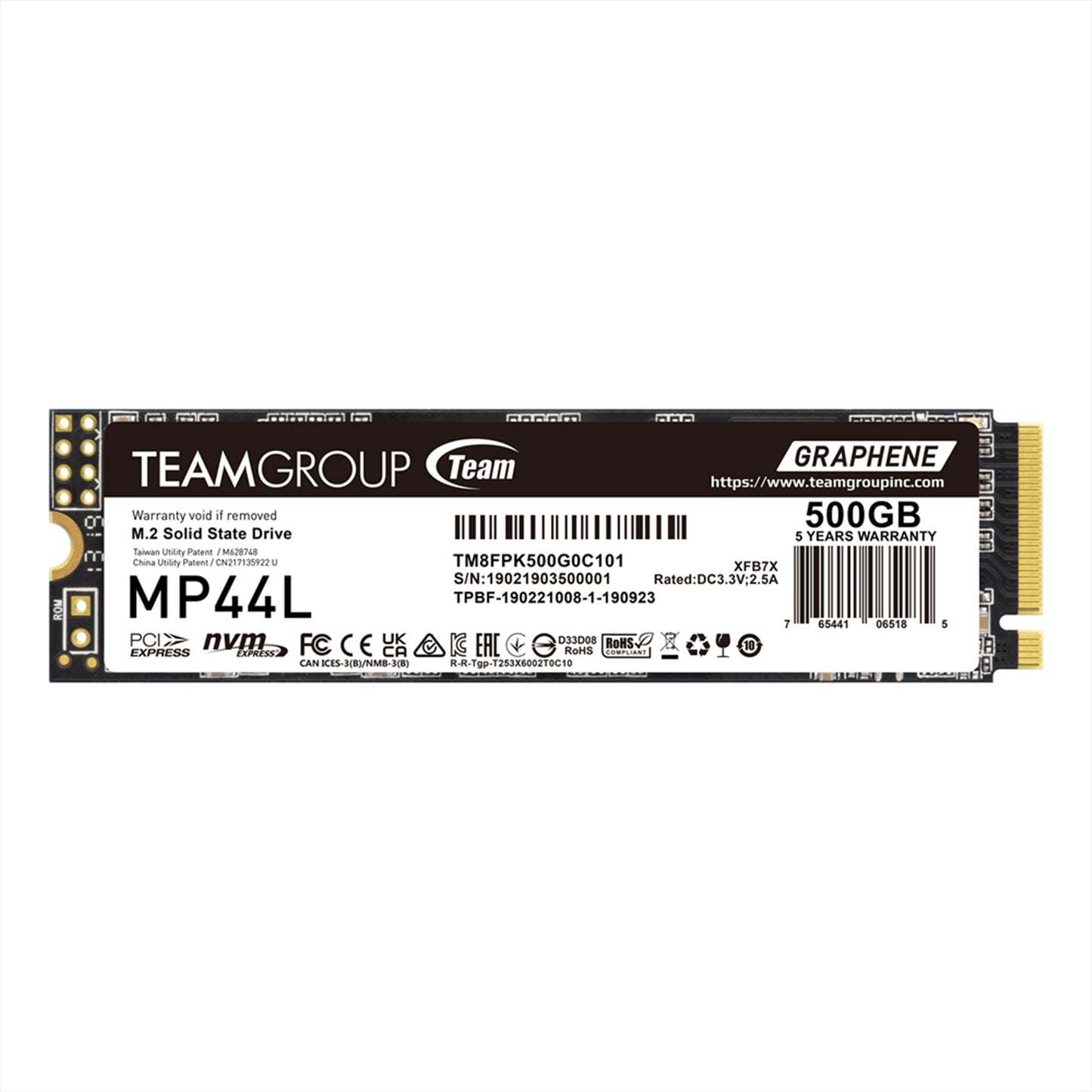 TeamGroup MP44L 500GB 5000MB/s PCIe 4.0 M.2 NVMe SSD 5Yr Wty