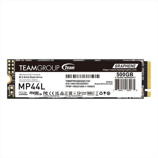 TeamGroup MP44L 500GB 5000MB/s PCIe 4.0 M.2 NVMe SSD 5Yr Wty