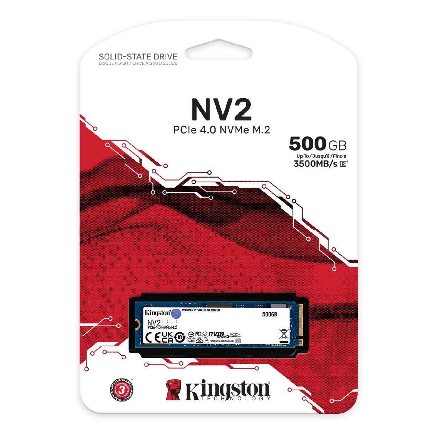 Kingston NV2 500GB PCIe 4.0 M.2 NVMe SSD 3Yr Wty