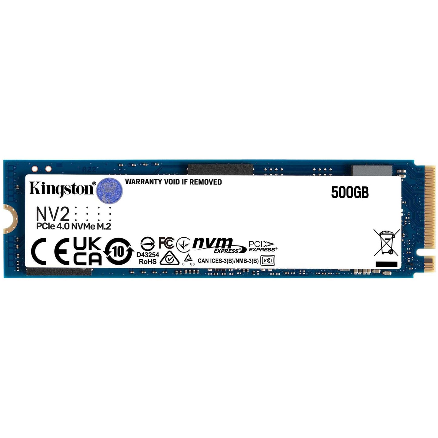 Kingston NV2 500GB PCIe 4.0 M.2 NVMe SSD 3Yr Wty