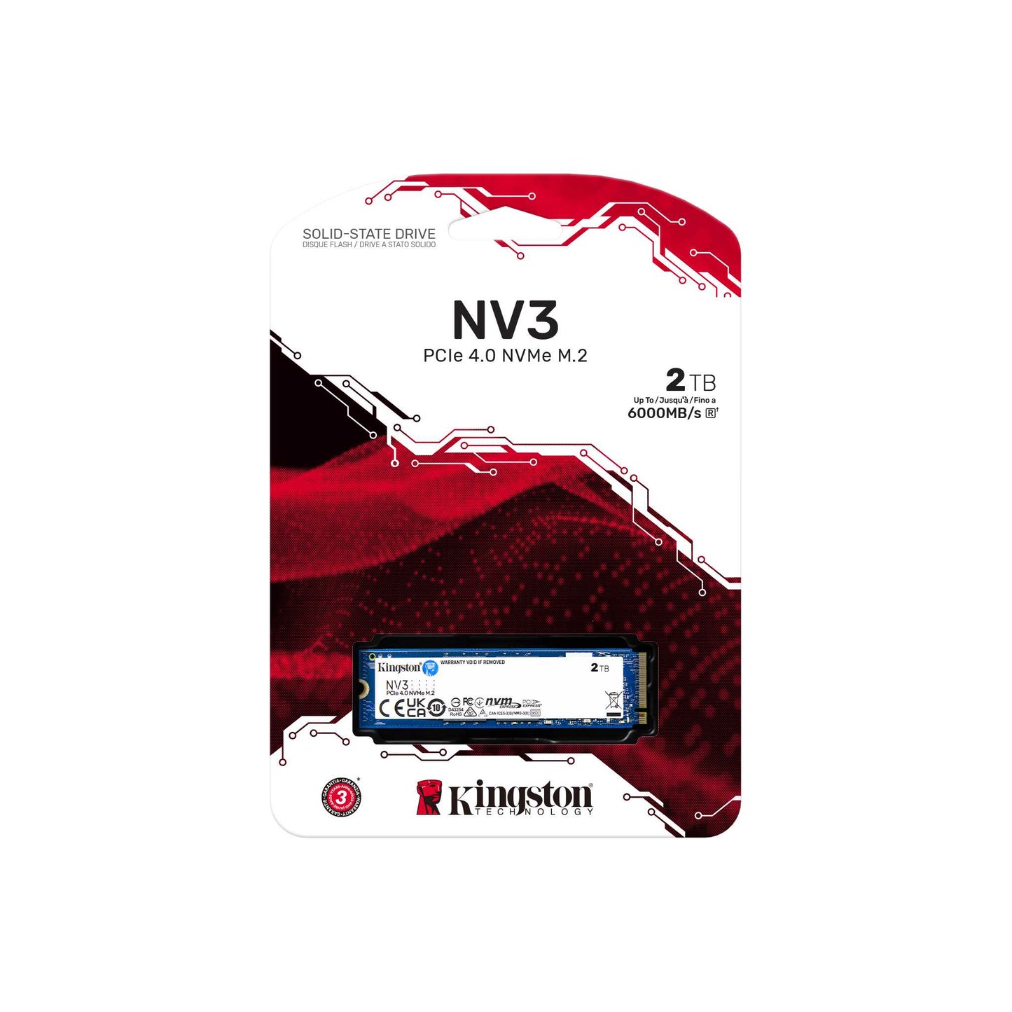 Kingston NV3 2TB 6000MB/s PCIe 4.0 M.2 NVMe SSD
