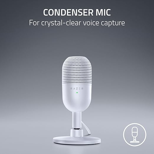 Razer Seiren V3 Mini Ultra-Compact Condenser Microphone - White