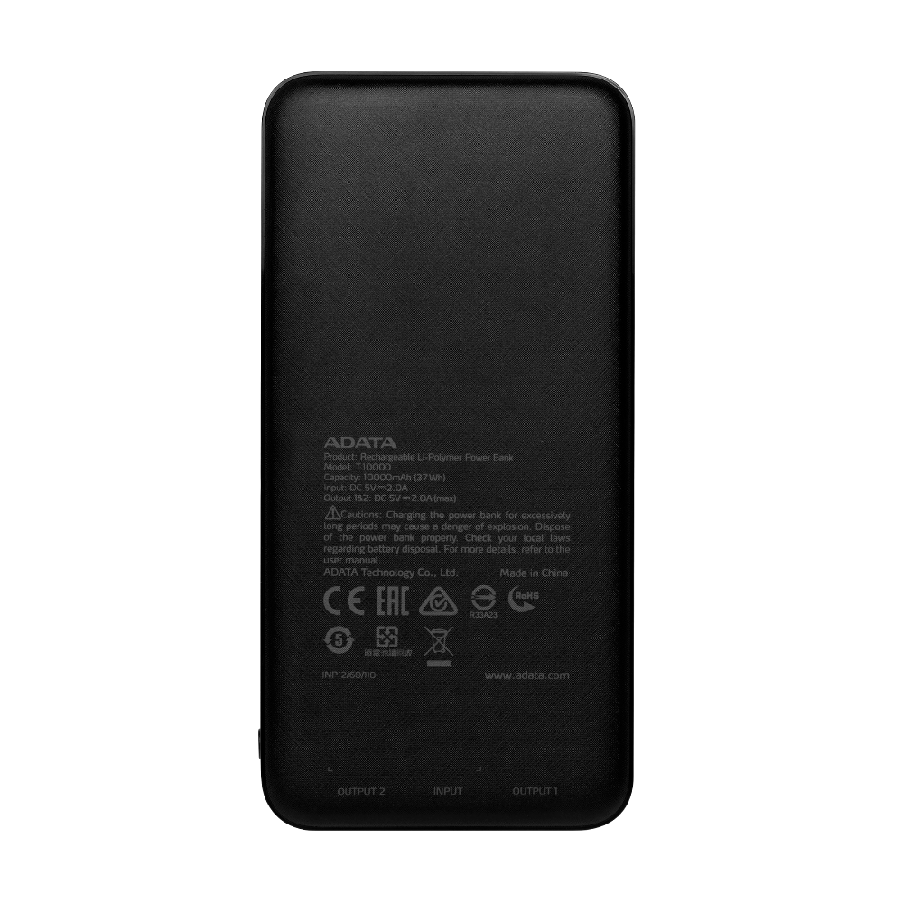 ADATA T10000 10000mAh Powerbank - Black