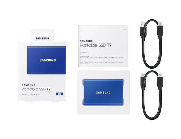 Samsung T7 2TB External SSD USB3.2 Gen2 3Yr Wty - Blue