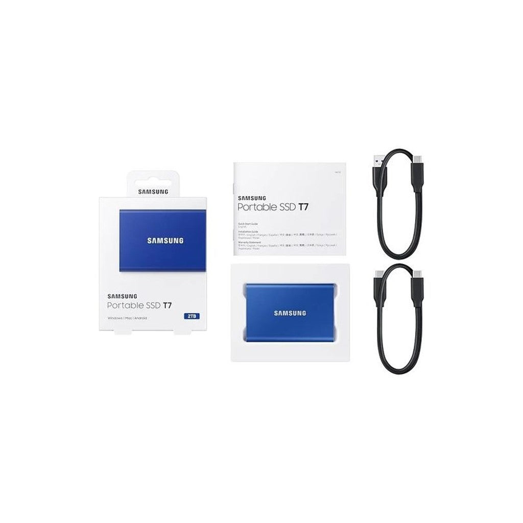 Samsung T7 2TB USB3.2 Gen2 External SSD - Blue