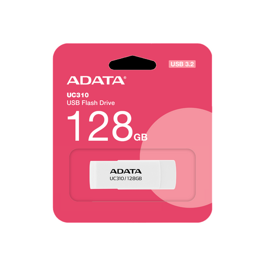 ADATA UC310 128GB USB 3.2 Flash Drive - White