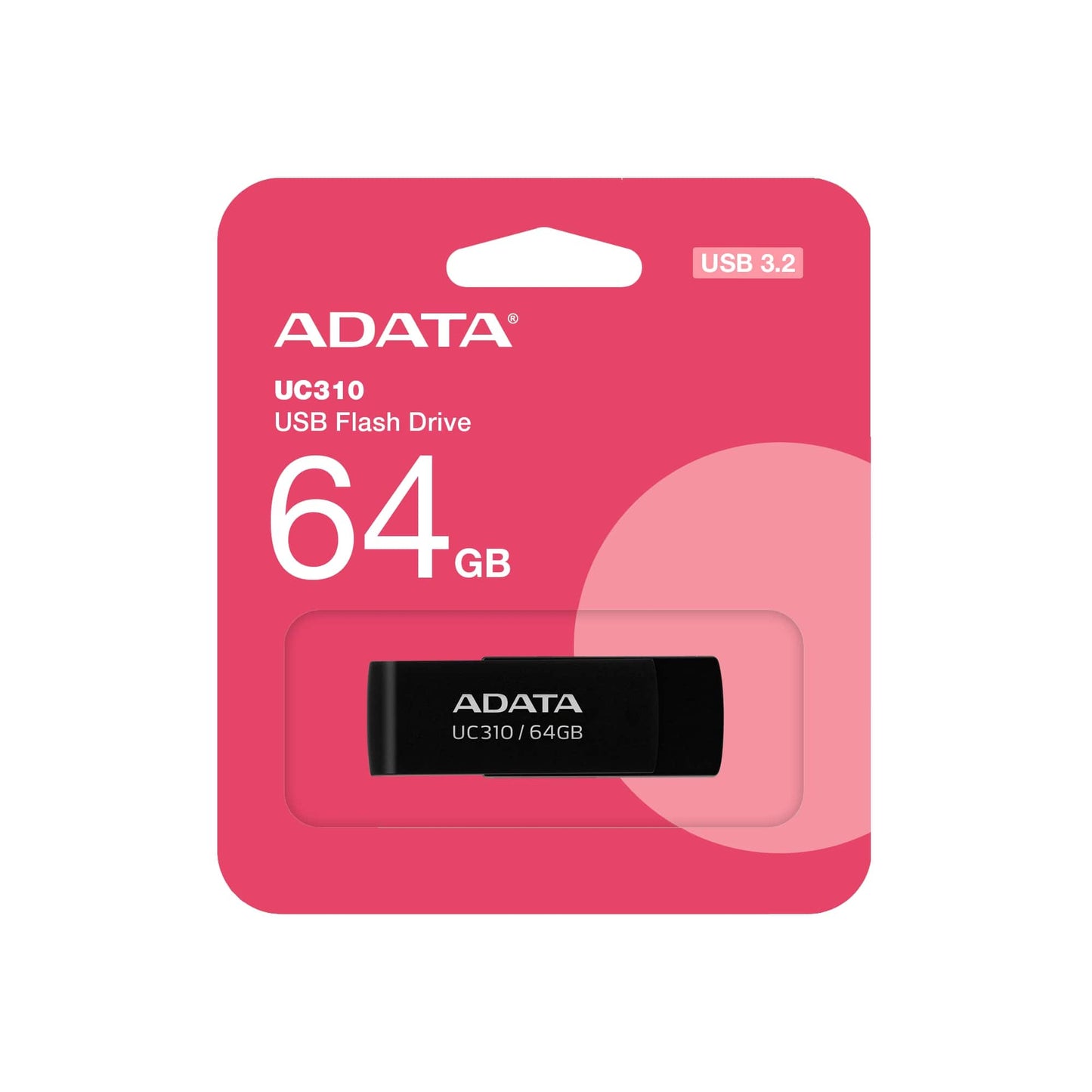 ADATA UC310 64GB USB 3.2 Flash Drive 5Yr Wty - Black