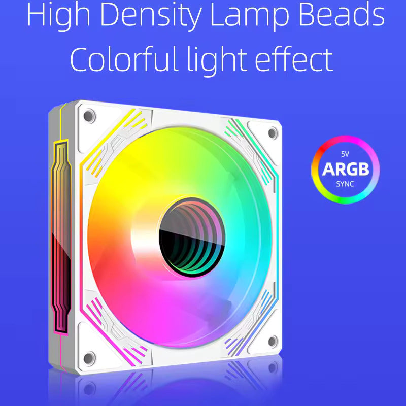 COOLMOON V12 White 120mm ARGB LED PWN PC Case Fan