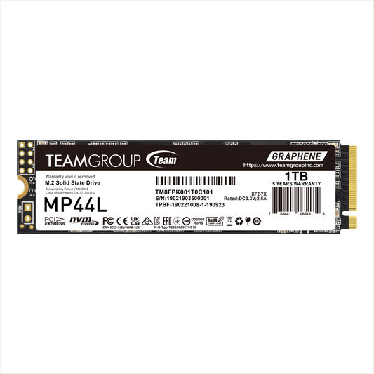 TeamGroup MP44L 1TB 5000MB/s PCIe 4.0 M.2 NVMe SSD 5Yr Wty