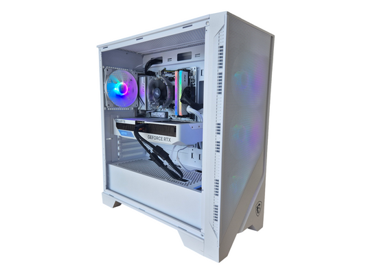 White RTX 4070 Ryzen 5 5600 Gaming PC