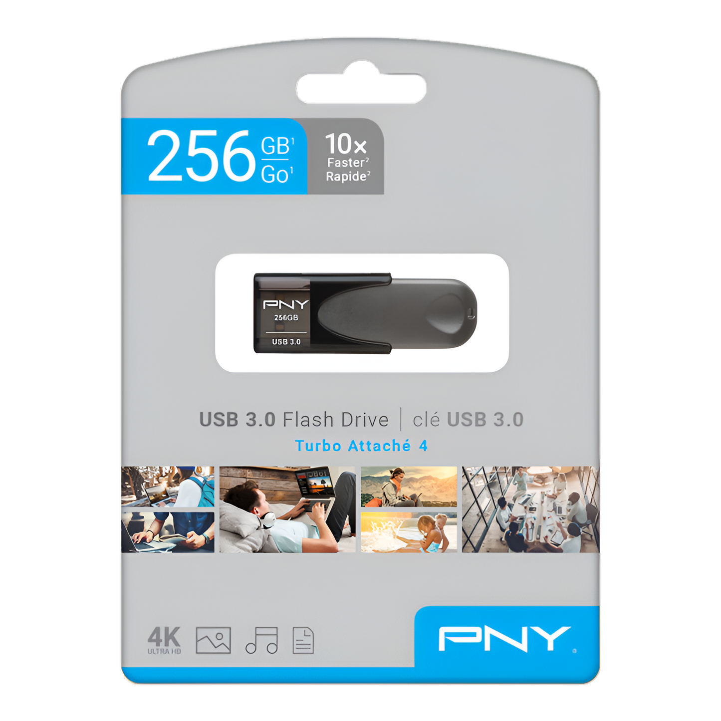 PNY Turbo Attache 4 256GB USB 3.0 Flash Drive 1Yr Wty