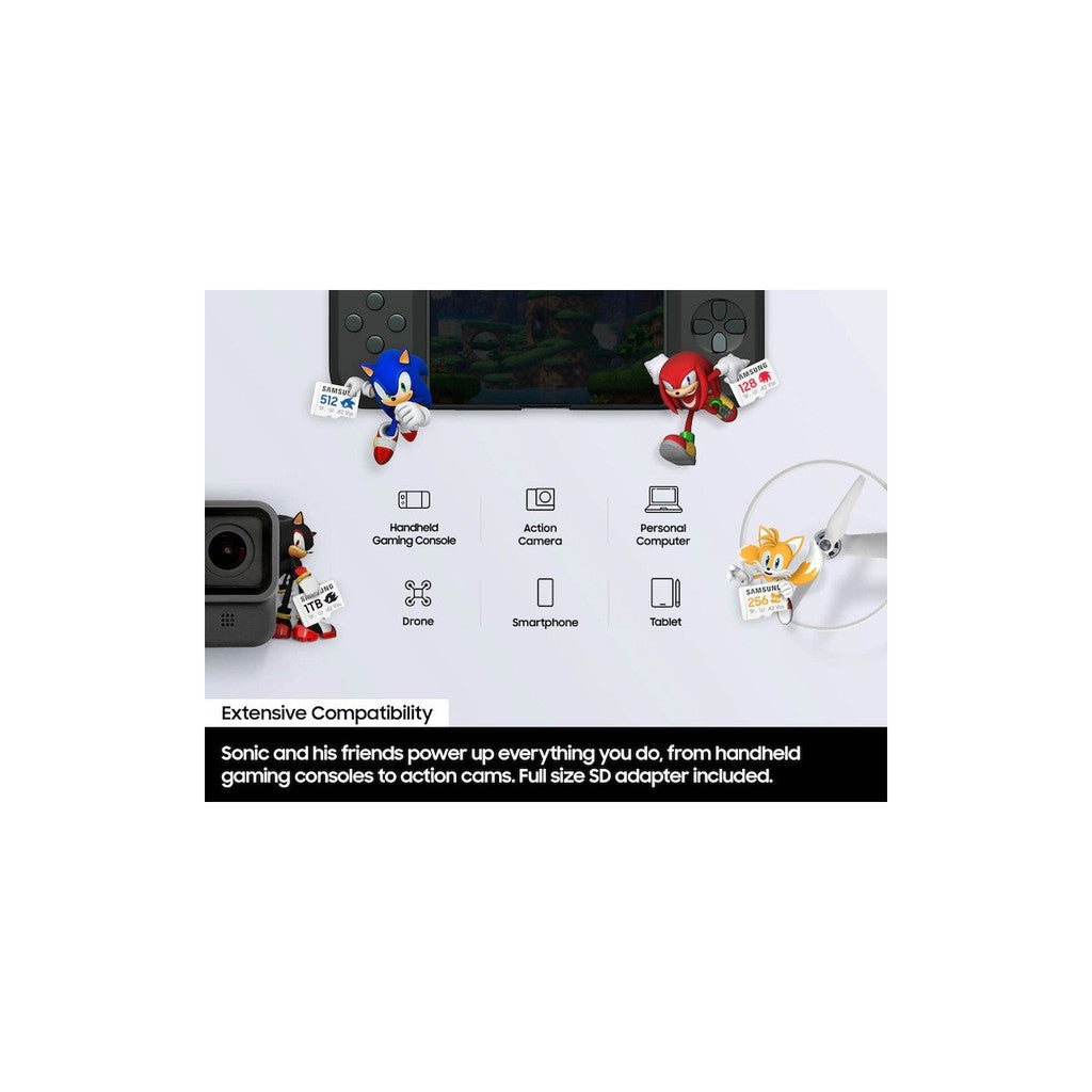 Samsung 512GB PRO Plus Sonic the Hedgehog microSD Card with Adapter