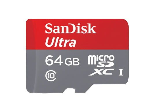 SanDisk Ultra MicroSDHC 64GB Memory Card with SD Adapter 10Yr Wty