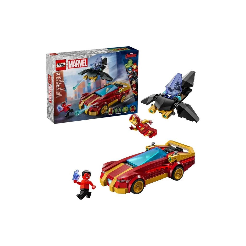 LEGO Marvel 76310 Iron Man Car & Black Panther vs. Red Hulk