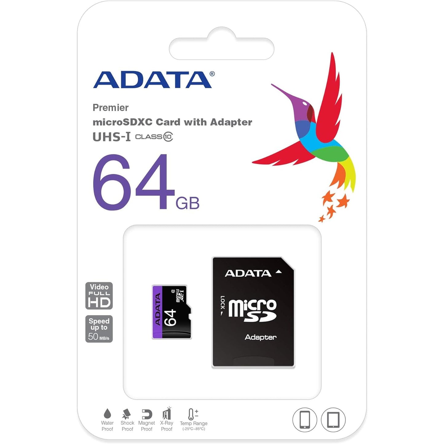 ADATA Premier 64GB microSD Card with Adapter Lifetime Wty