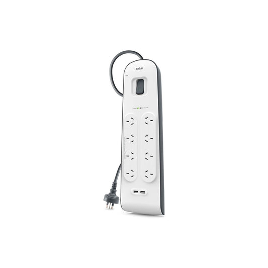 Belkin 8 Outlet Surge Protection Strip with 2x USB-A 2.4A Charging Ports