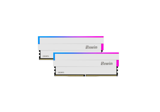32GB (2x16) Biwin Black Opal DW100 6000mhz CL36 RGB DDR5 DIMM RAM - White