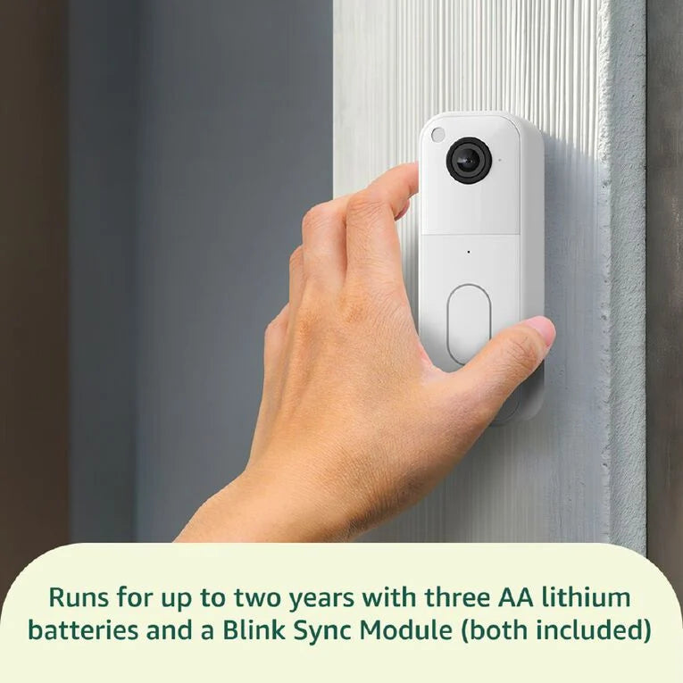 Blink Video Doorbell with Sync Module - White