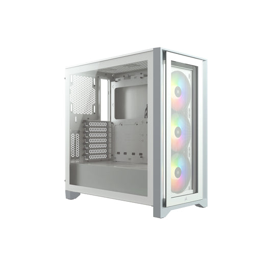 Corsair iCUE 4000X RGB White ATX Mid Tower Tempered Glass Gaming Case