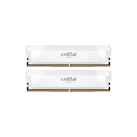 32GB (2x16) Crucial Pro OC 6400mhz CL38 DDR5 DIMM RAM - White