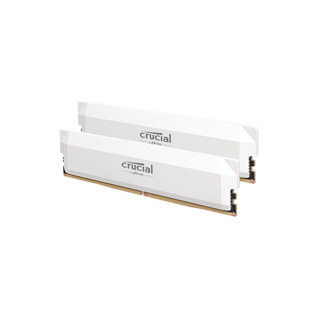 32GB (2x16) Crucial Pro OC 6400mhz CL38 DDR5 DIMM RAM - White