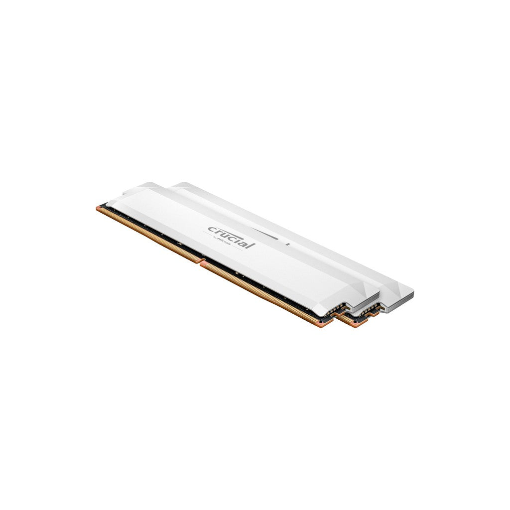 32GB (2x16) Crucial Pro OC 6400mhz CL38 DDR5 DIMM RAM - White