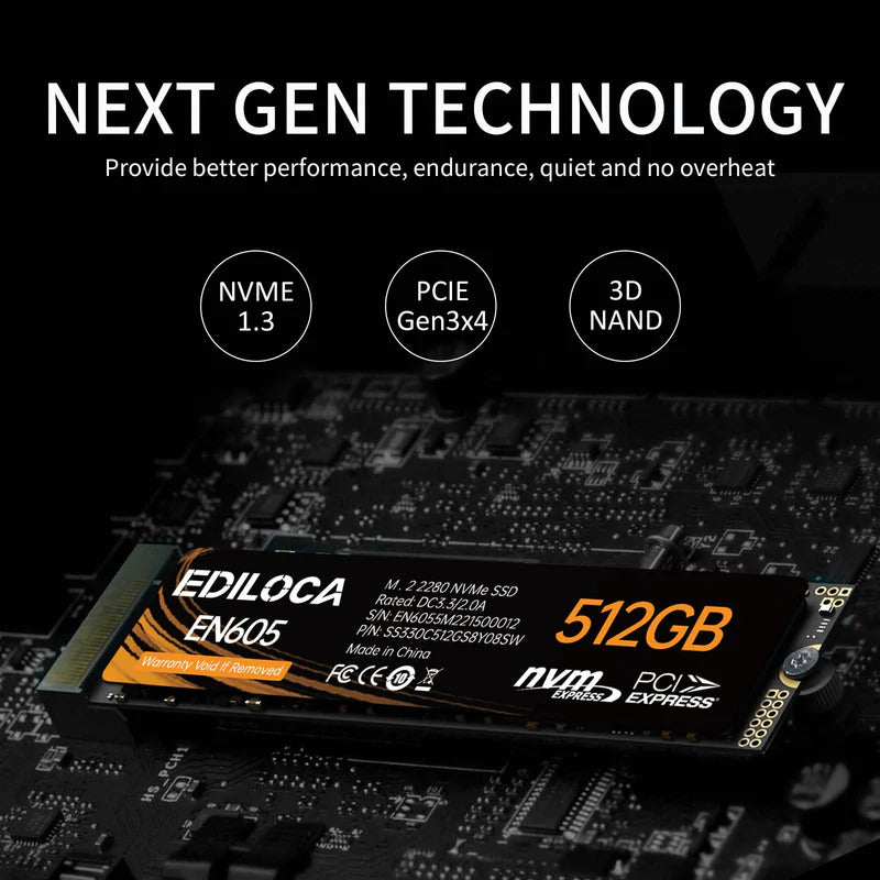 Ediloca EN605 1TB M.2 NVMe SSD 3Yr Wty