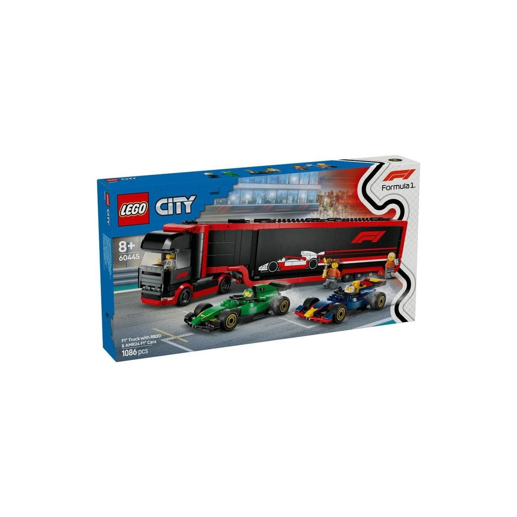 LEGO City 60445 F1 Truck with RB20 & AMR24 F1 Cars