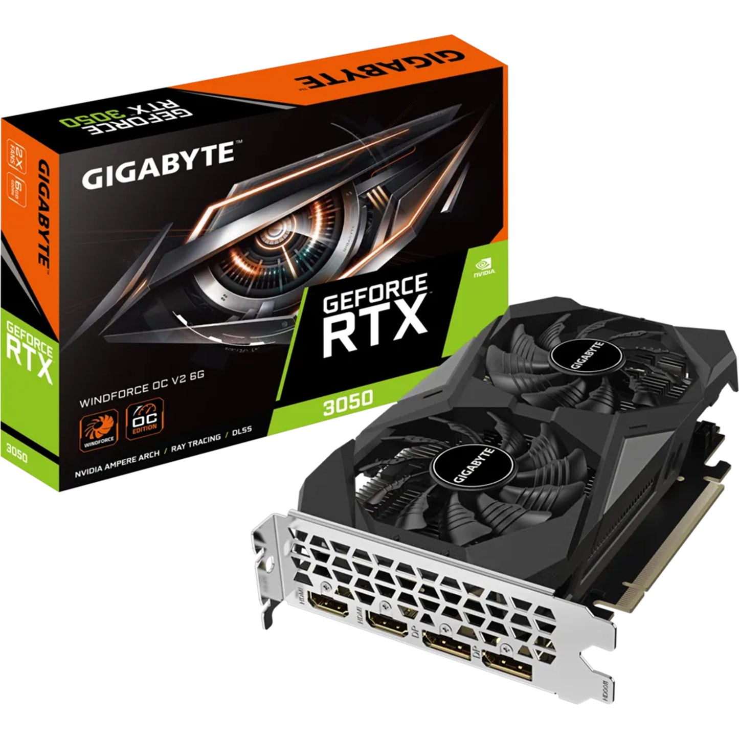 Gigabyte NVIDIA GeForce RTX 3050 WINDFORCE OC V2 GDDR6 6GB Graphics Card
