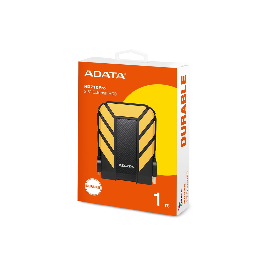 ADATA HD710 Pro 2TB Durable External HDD - Yellow