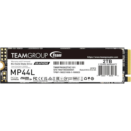 TeamGroup MP44L 2TB 4800MB/s PCIe 4.0 M.2 NVMe SSD 5Yr Wty