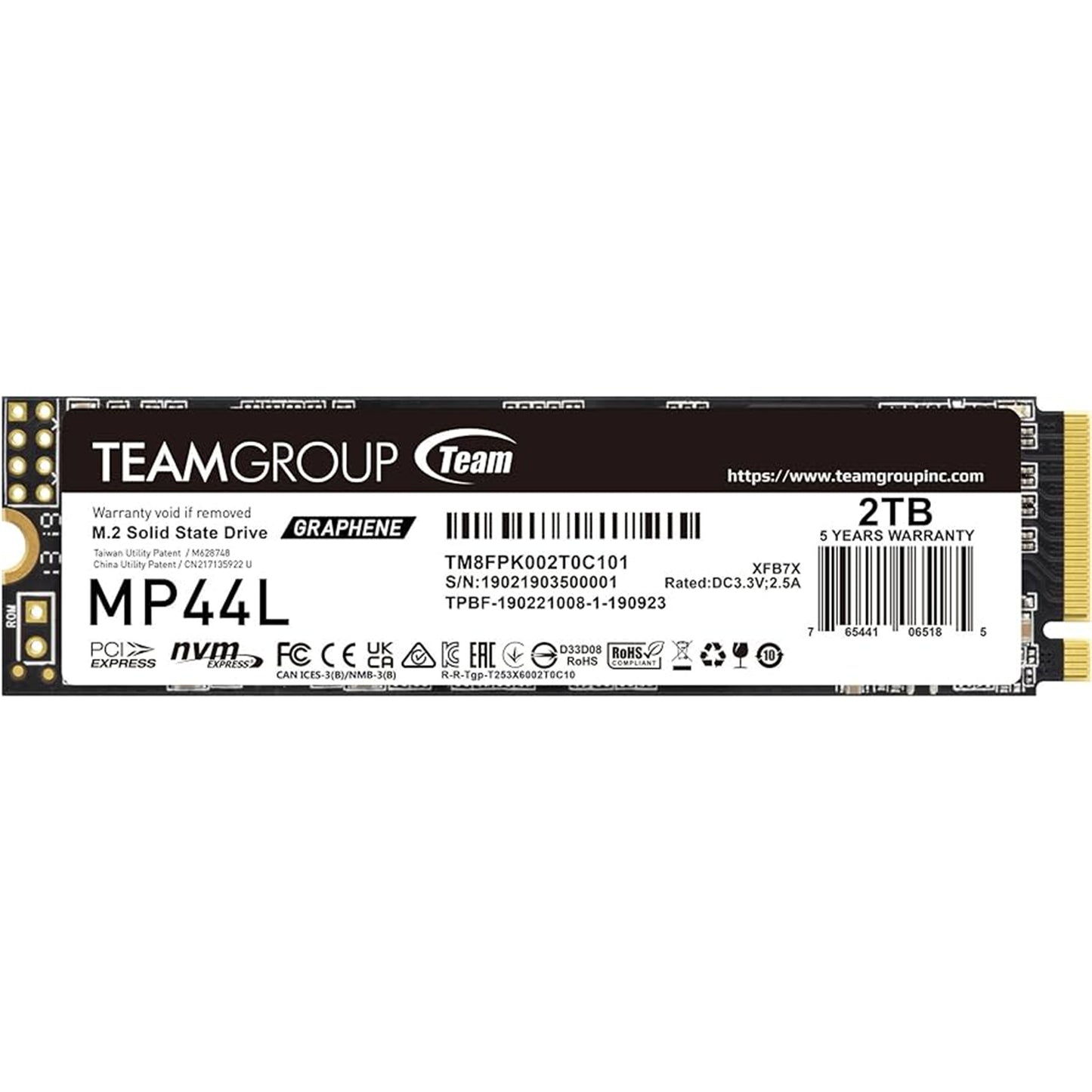 TeamGroup MP44L 2TB 4800MB/s PCIe 4.0 M.2 NVMe SSD 5Yr Wty