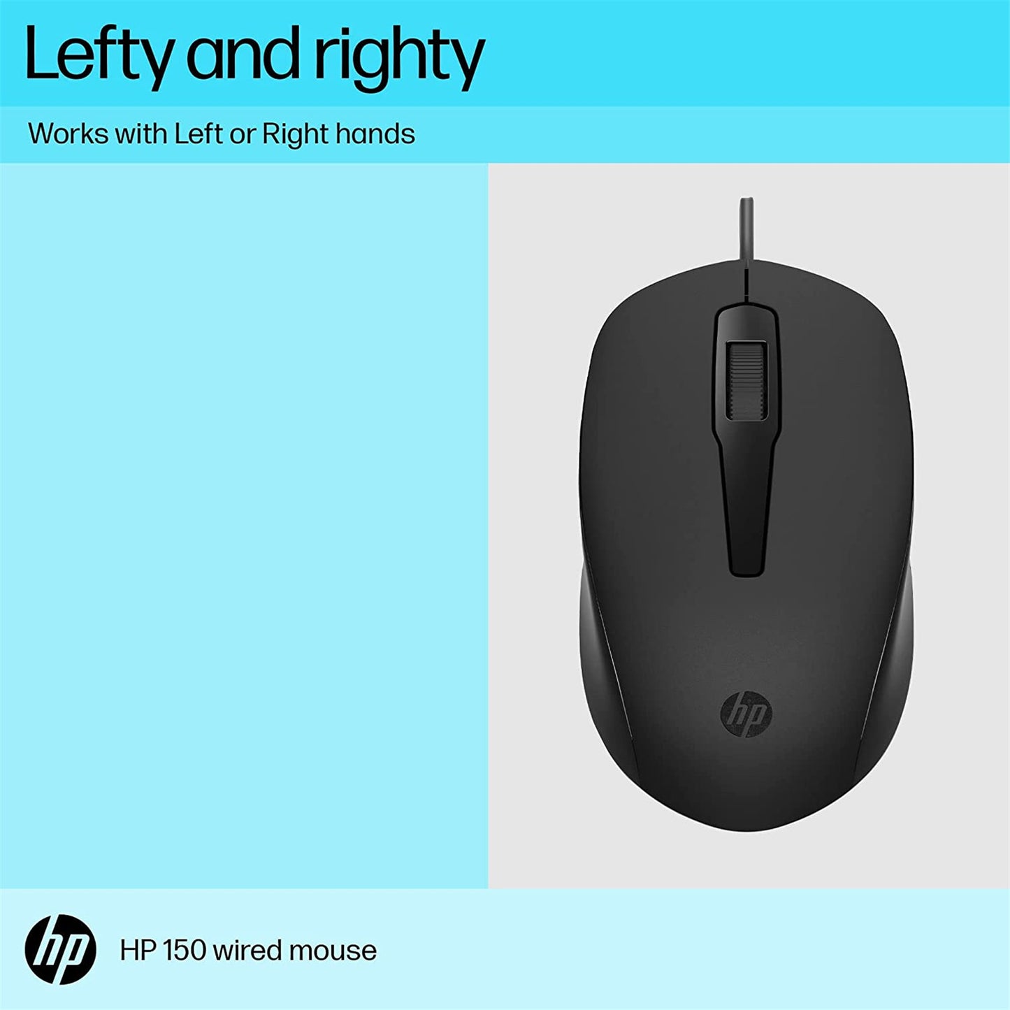 HP 150 240J6AA USB Wired Mouse - Black