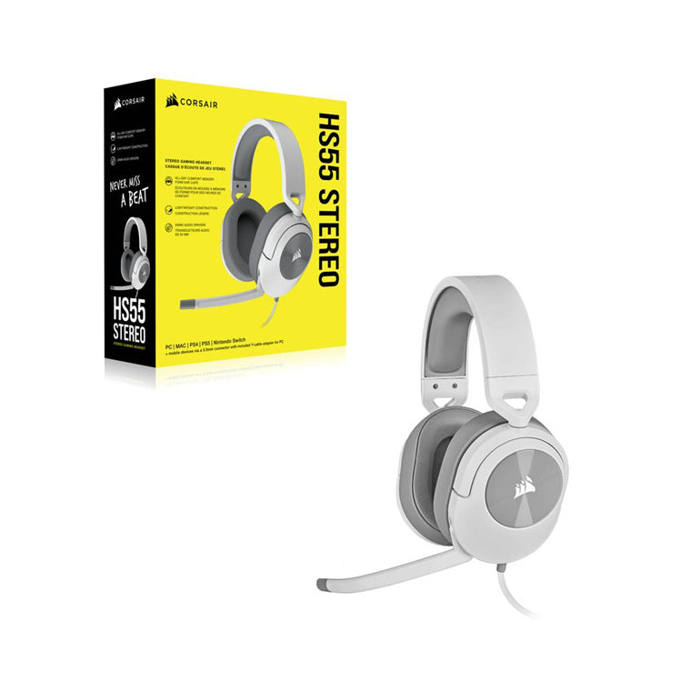 Corsair HS55 Stereo Gaming Headset - White