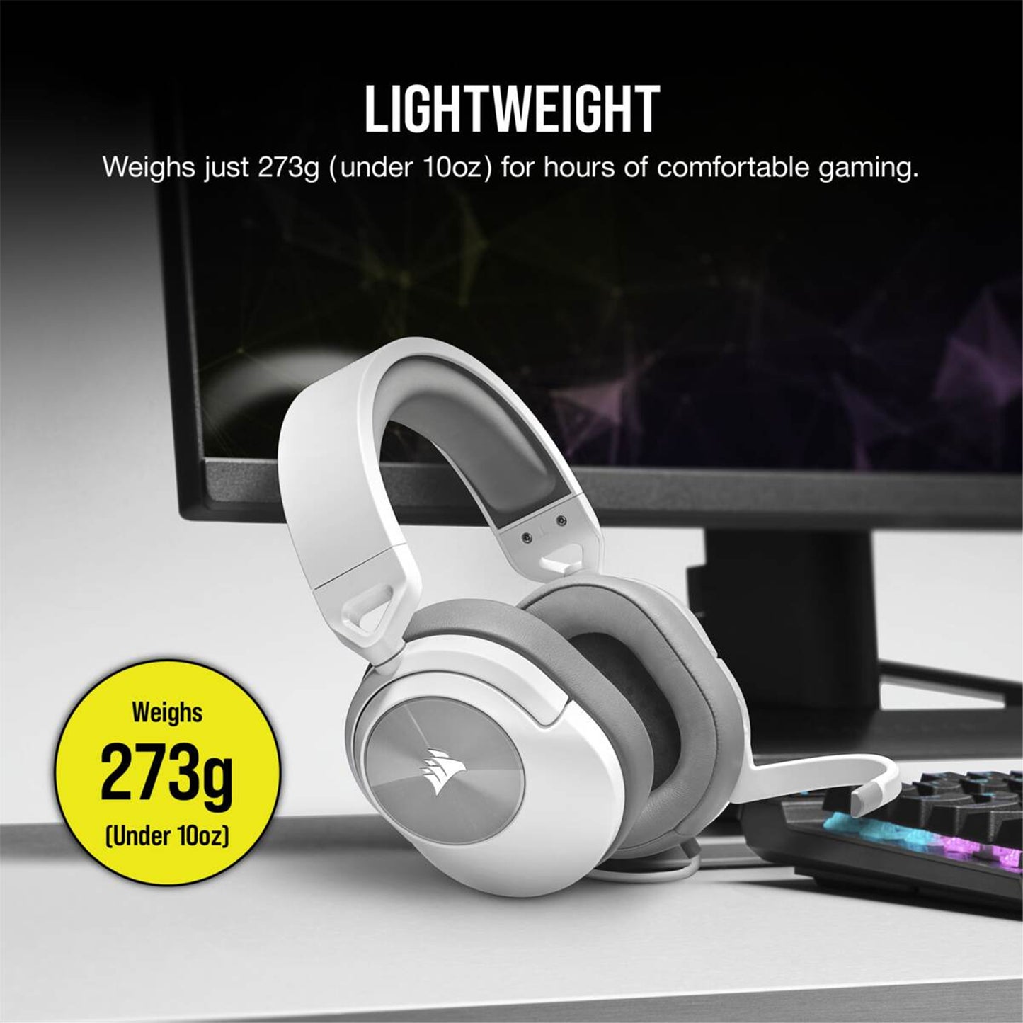 Corsair HS55 Stereo Gaming Headset - White