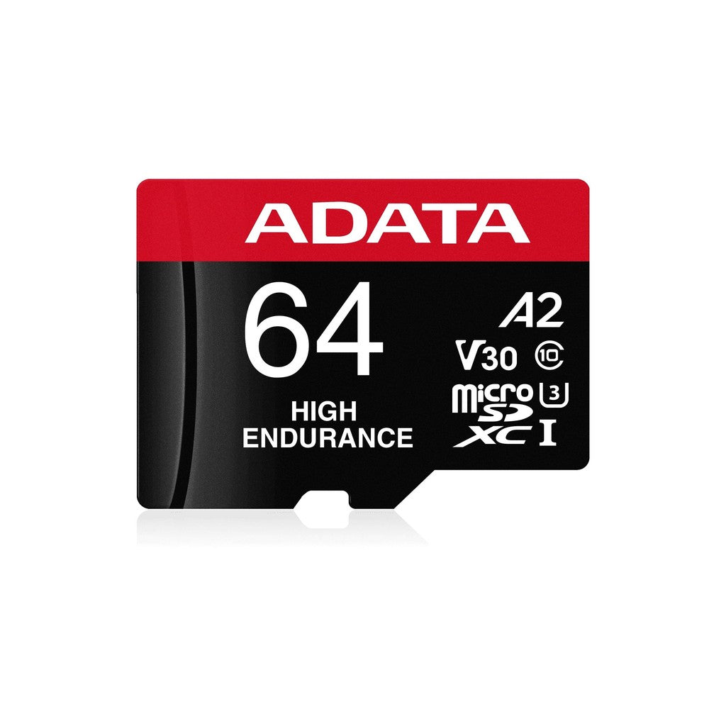 ADATA High Endurance 64GB U3 A2 V30 microSD Card with Adapter