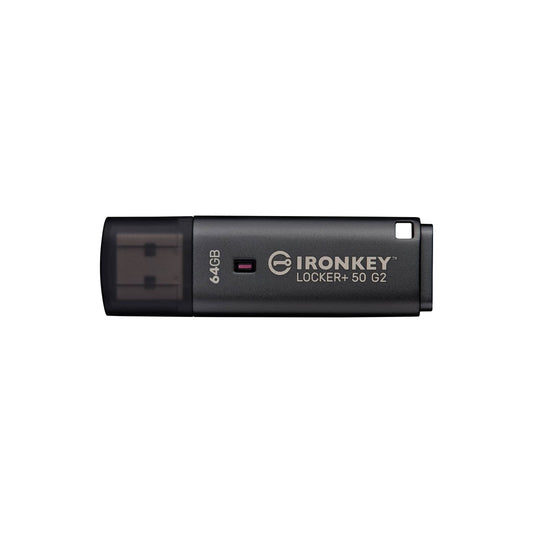 Kingston IronKey Locker+ 50 G2 64GB USB 3.2 Hardware-Encrypted Flash Drive