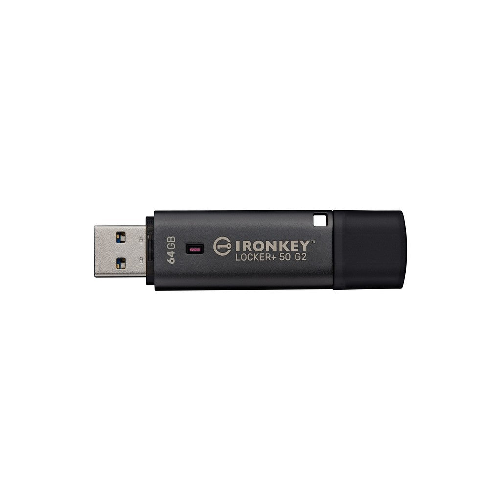 Kingston IronKey Locker+ 50 G2 64GB USB 3.2 Hardware-Encrypted Flash Drive
