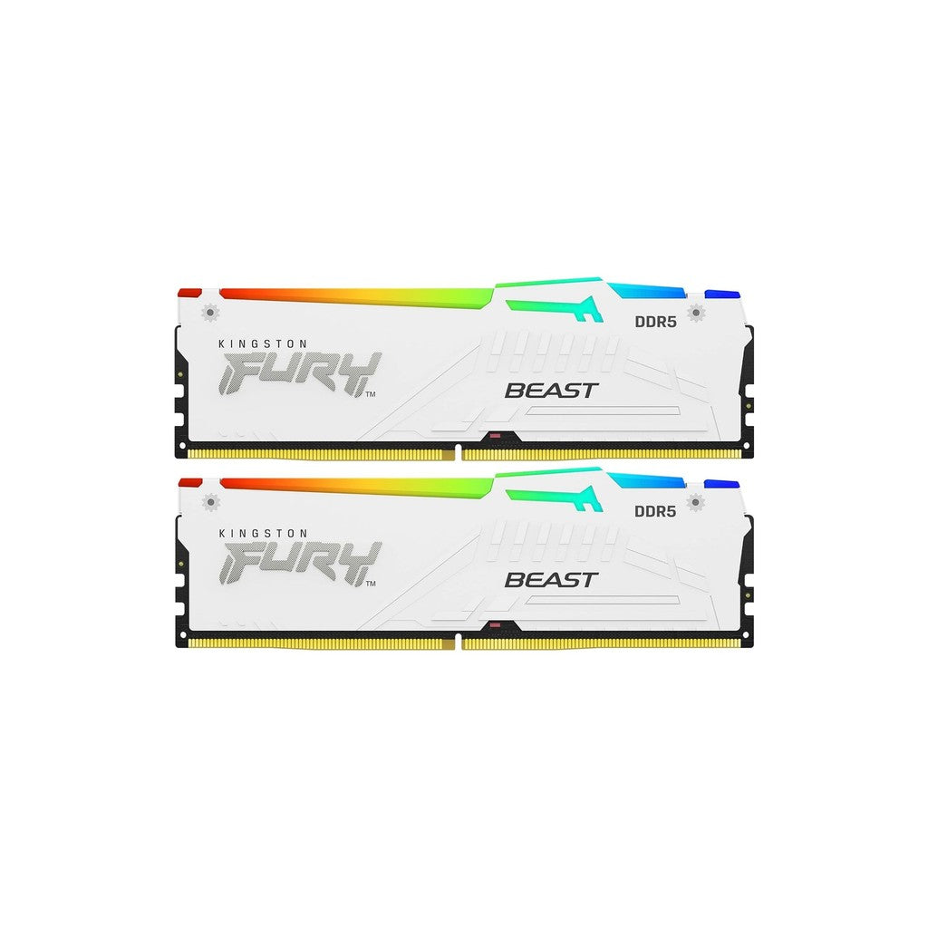 32GB (2x16) 6000mhz CL36 Kingston FURY Beast RGB White DIMM DDR5 RAM