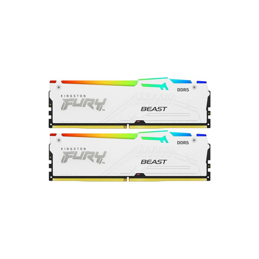 32GB (2x16) 6000mhz CL36 Kingston FURY Beast RGB White DIMM DDR5 RAM