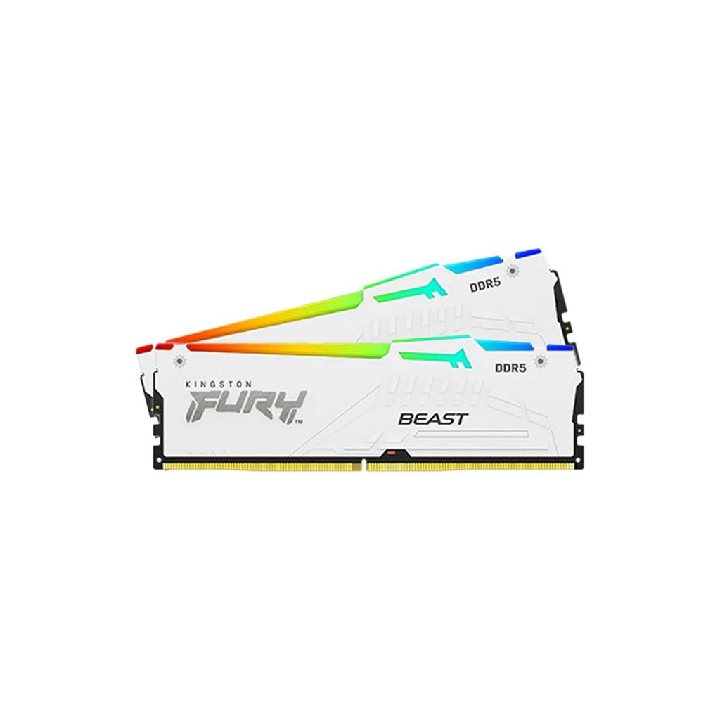32GB (2x16) 6000mhz CL36 Kingston FURY Beast RGB White DIMM DDR5 RAM