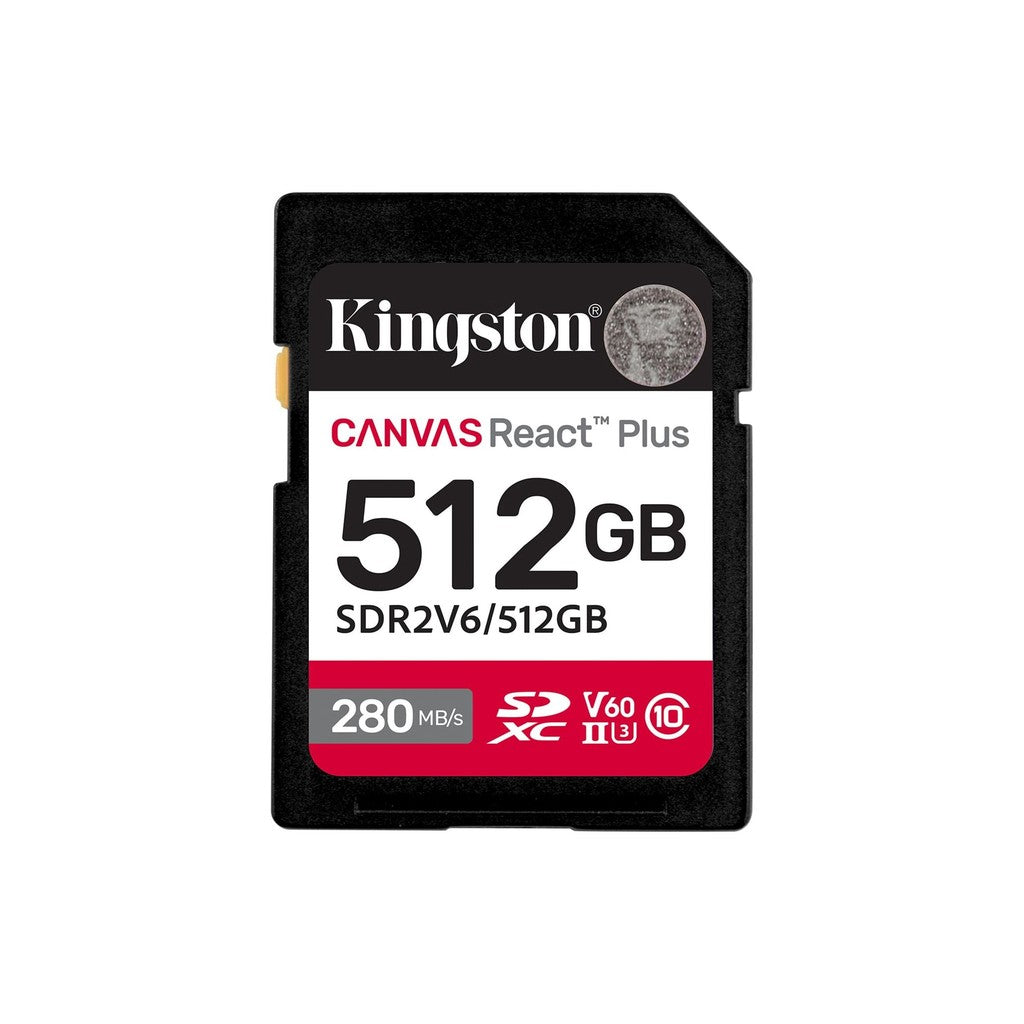 Kingston Canvas React Plus 512GB UHS-II V60 SDXC Card