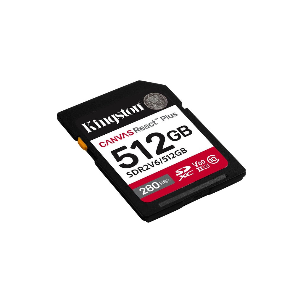 Kingston Canvas React Plus 512GB UHS-II V60 SDXC Card