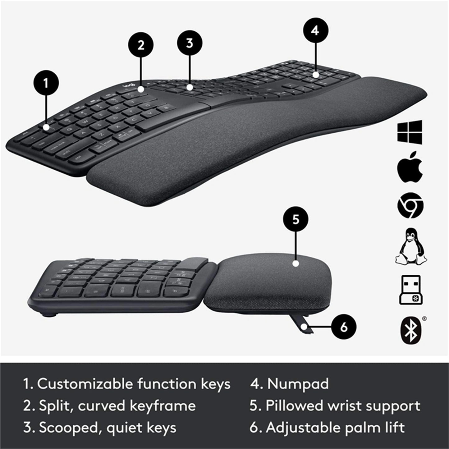 Logitech Ergo K860 Wireless Ergonomic Keyboard