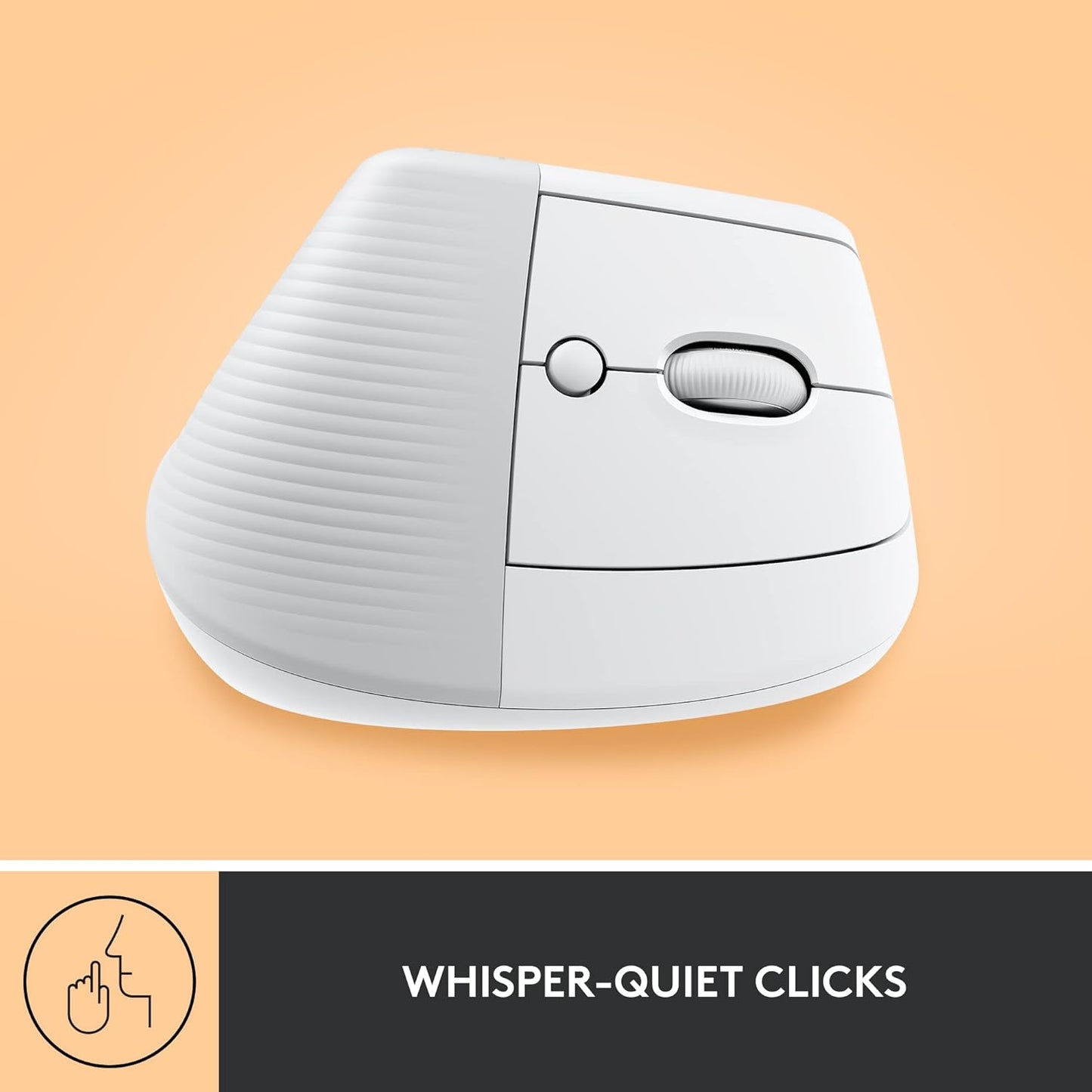Logitech Lift Vertical Ergonomic Wireless Mouse - Pale Grey