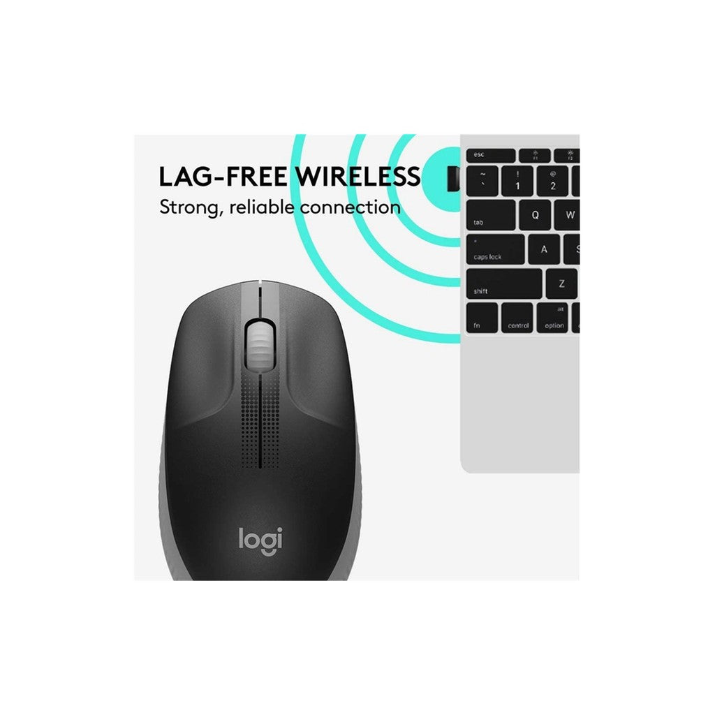 Logitech M190 Full Size Wireless Mouse - Charcoal