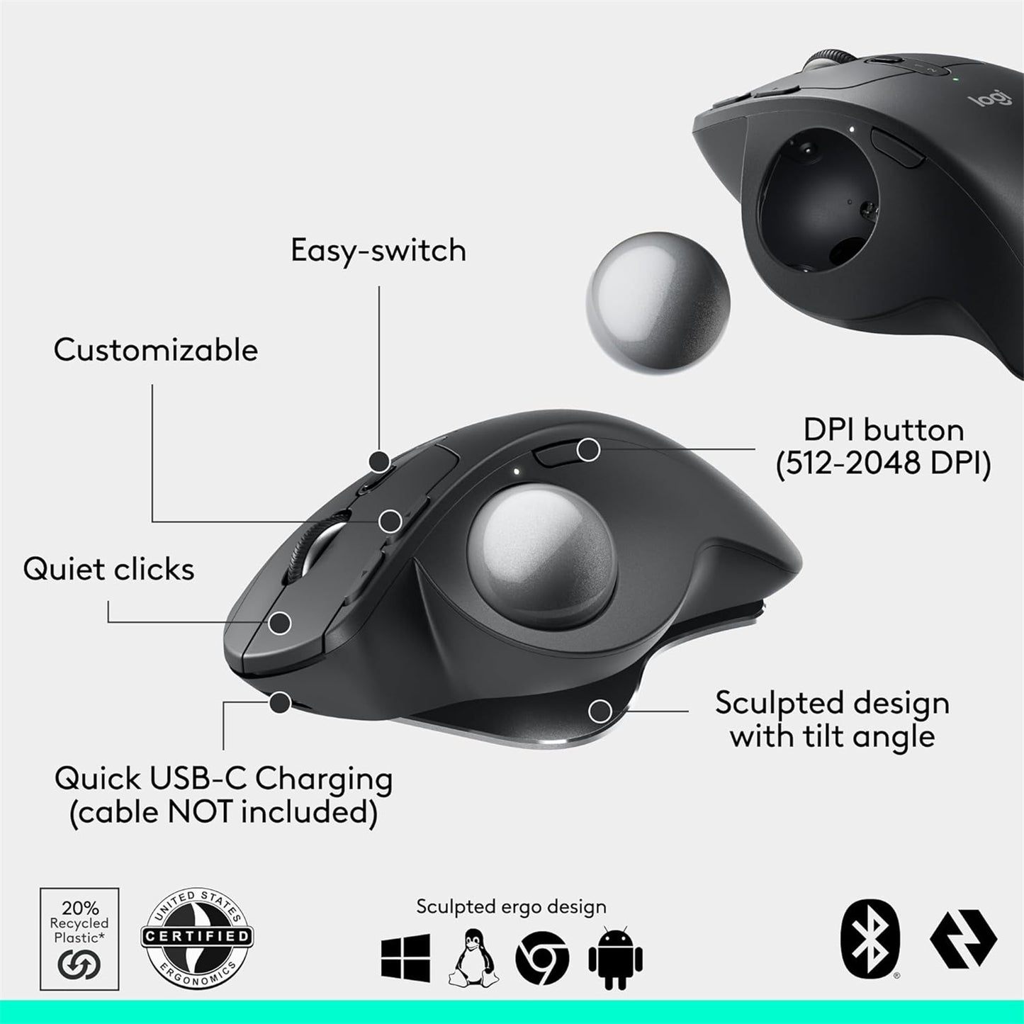 Logitech MX Ergo S Advanced Wireless Mouse