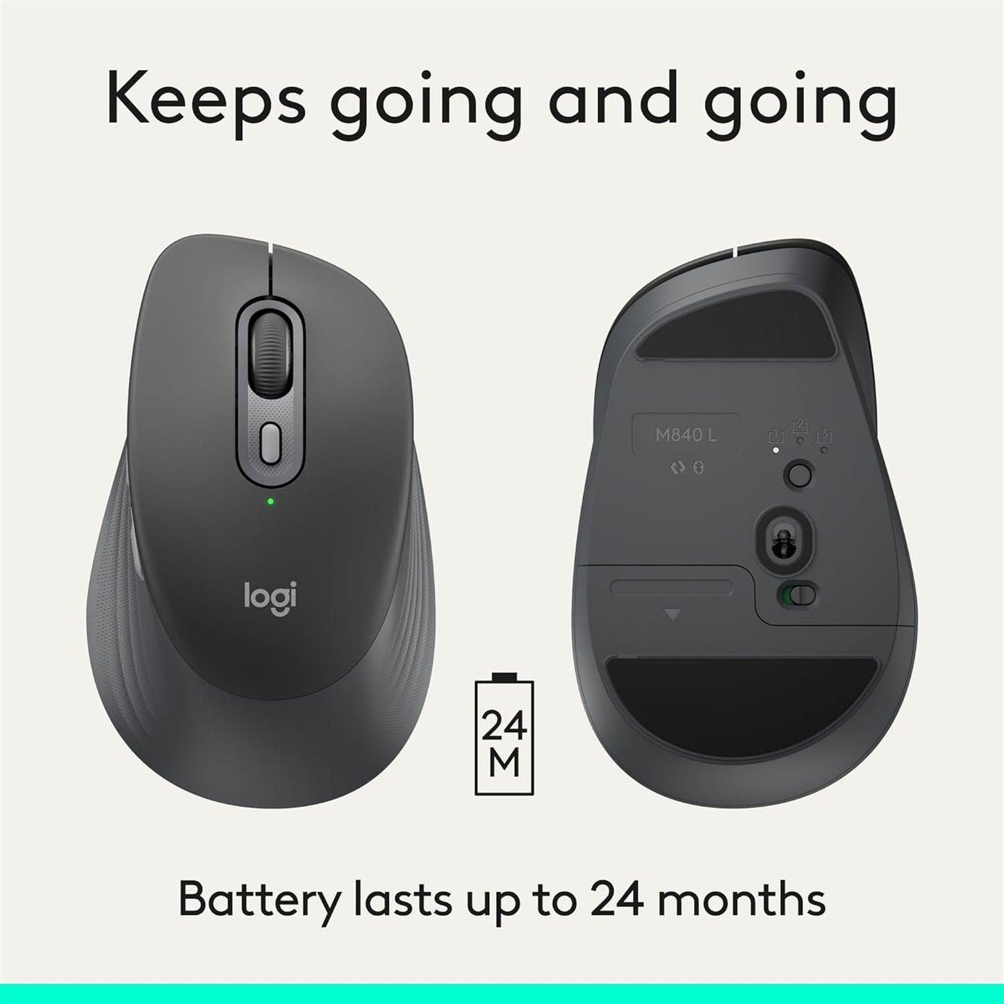Logitech Signature Comfort M840 L Bluetooth Mouse - Graphite
