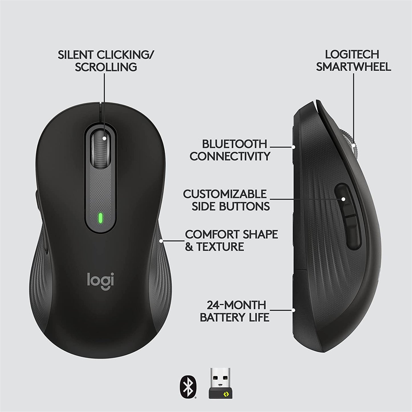 Logitech Signature M650 Wireless Mouse - Graphite